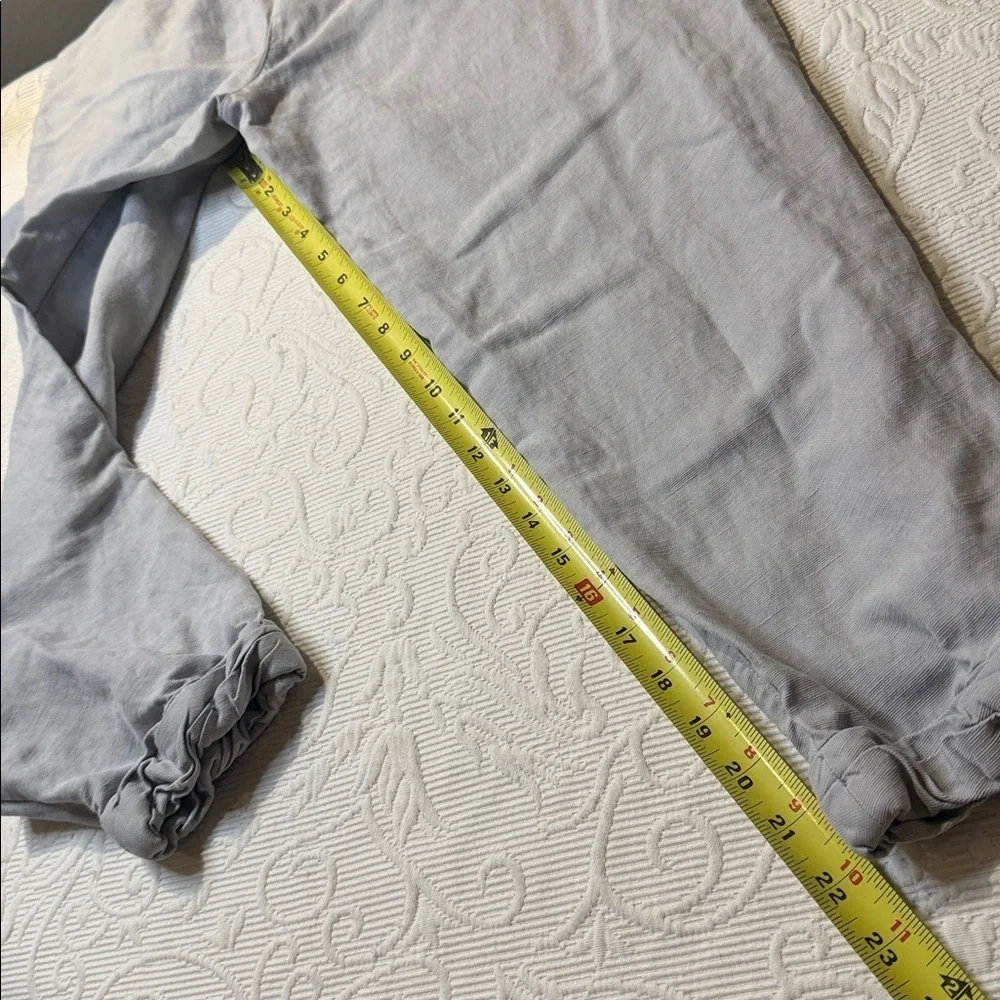 Wilfred Light Gray Drawstring Crop Joggers Linen Blend Size 4. Pockets